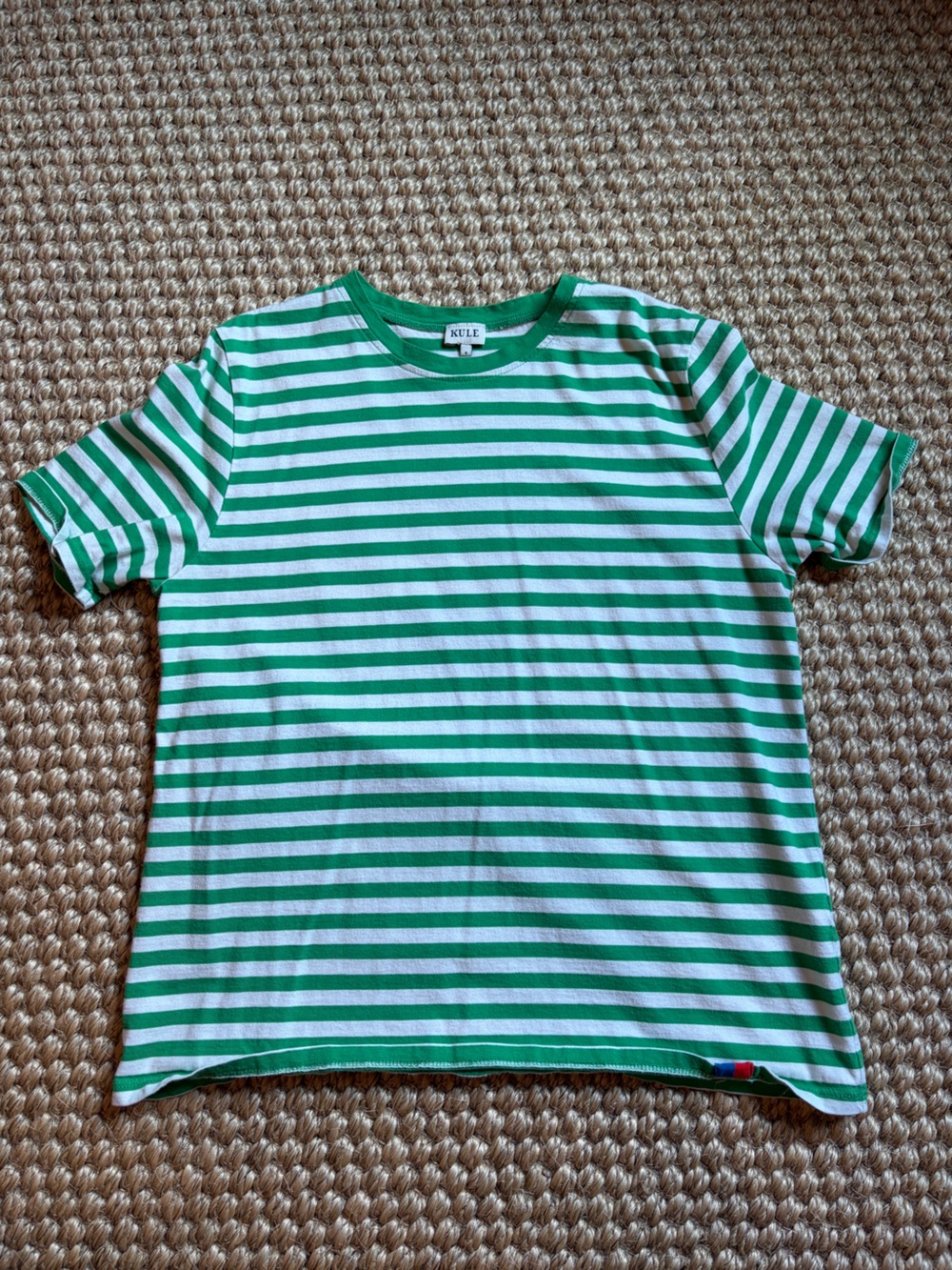 KULE Modern Tee Green and White Striped